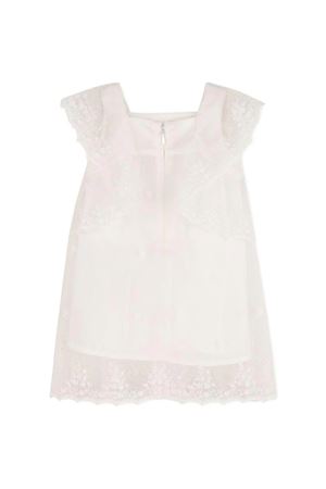 White dress, culottes and hat set with lace trim CHLOÉ KIDS | C20935117